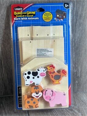 Lowe’s Build & Grow Barn With Animals • Kids Wood Craft • NEW Sealed